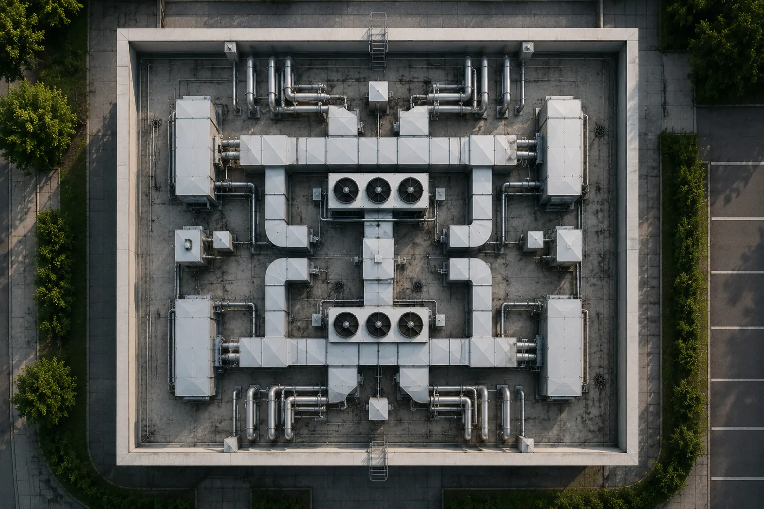 Technische installatie van Klimaprof met airco- en warmtepompunits